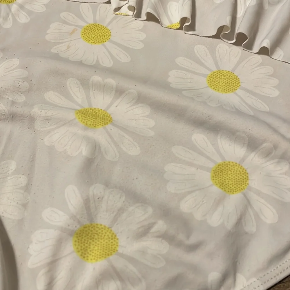 Kortni Jeane‎ White Daisy Swim Bottoms 12/13